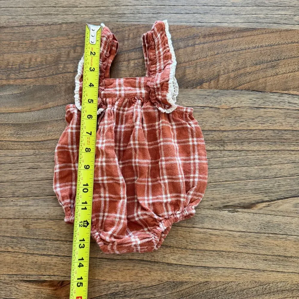 Rylee + Cru Maya Plaid Romper - Size 0-3 months